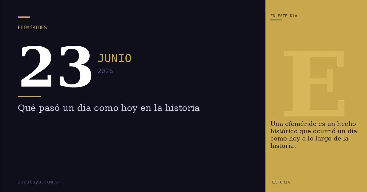 Efemérides del 23 de junio de 2026: qué pasó un día como hoy y seguro no lo sabías
