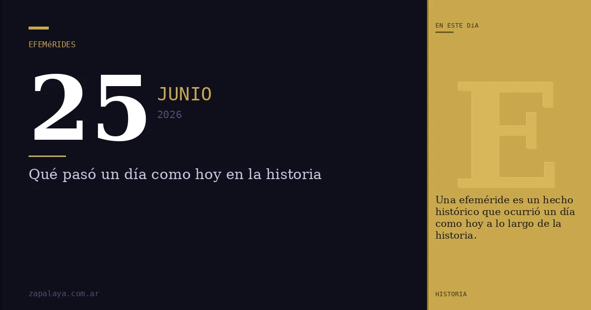 Efemérides del 25 de junio de 2026: qué pasó un día como hoy y seguro no lo sabías