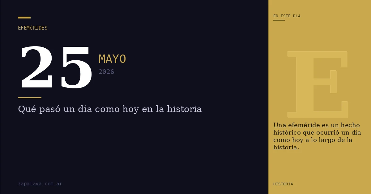 Efemérides del 25 de mayo de 2026: qué pasó un día como hoy y seguro no lo sabías